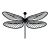 line drawing of a dragonfly